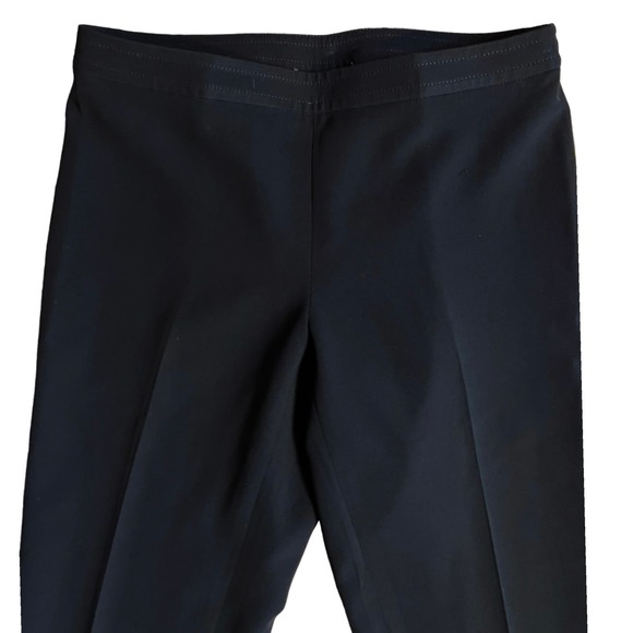 ST. JOHN Caviar Ponte Pants Black Zipper Pintuck Side Slit Trousers Size 2 EUC - Picture 3 of 9